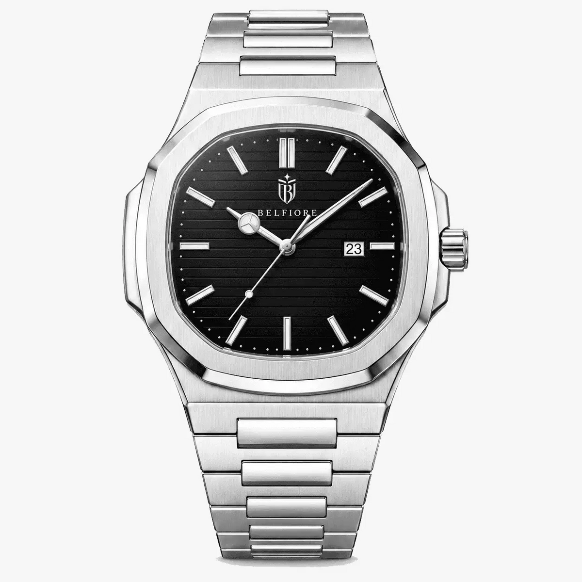 Marco Belfiore Amalfi men's stainless steel quartz watch, Obsidian colorway