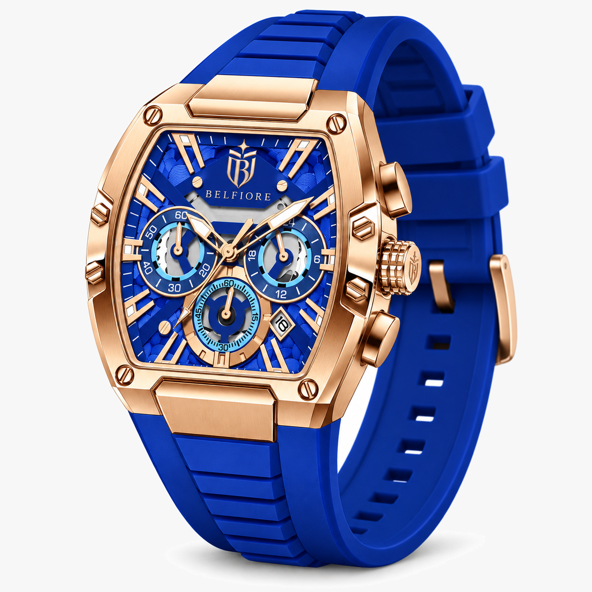 Marco Belfiore Millionaire men's stainless steel quartz watch, product view 6