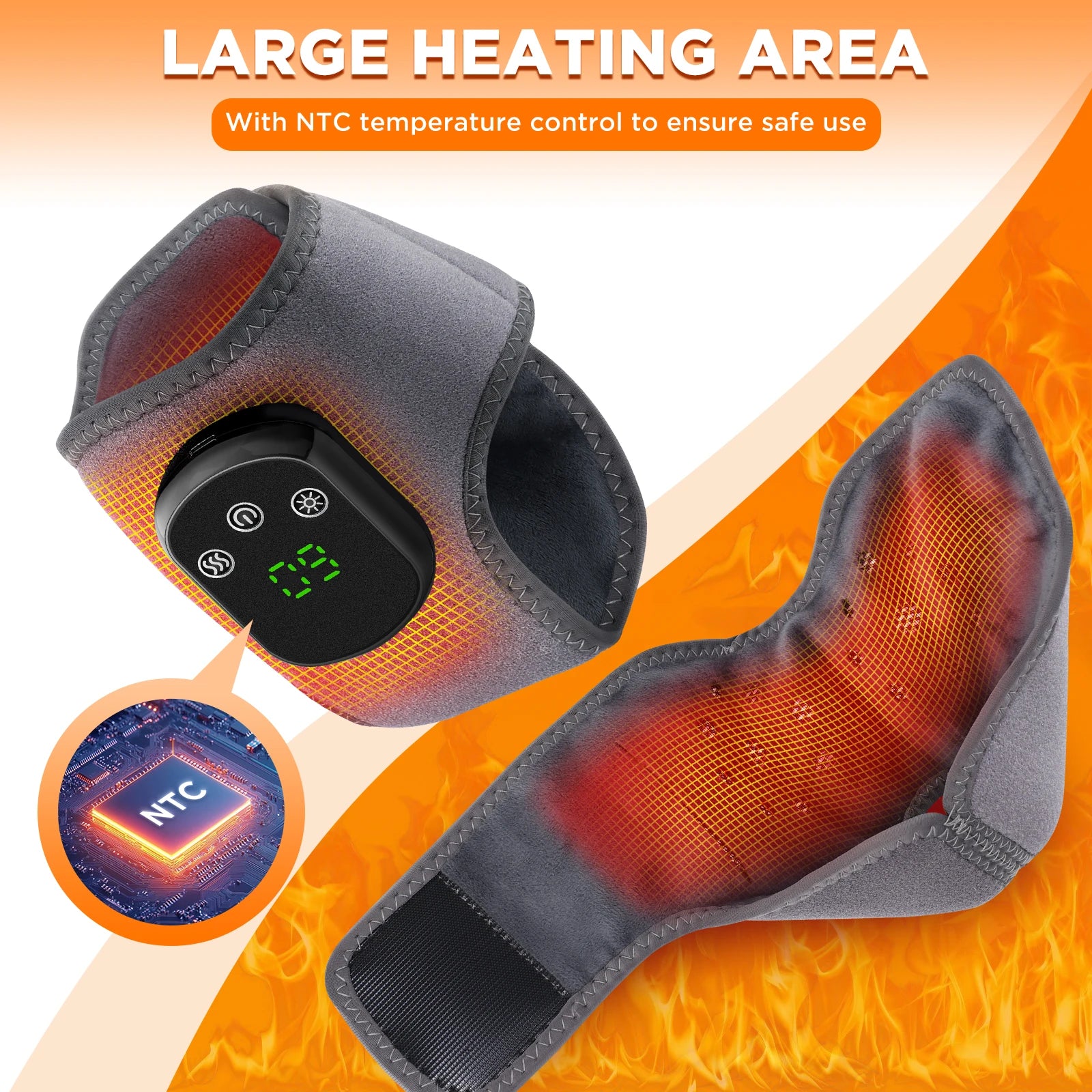 Electric Ankle Brace – Adjustable Hot Compress & Vibration Massage Support