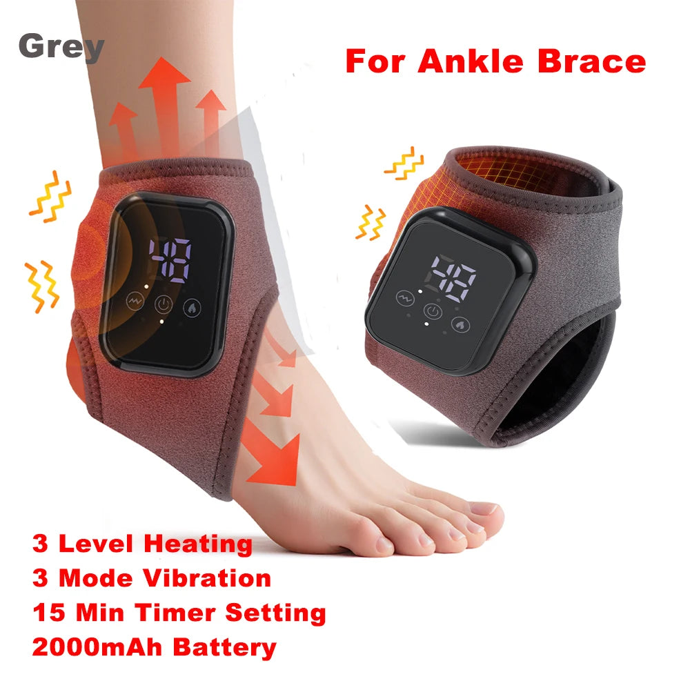 Electric Ankle Brace – Adjustable Hot Compress & Vibration Massage Support