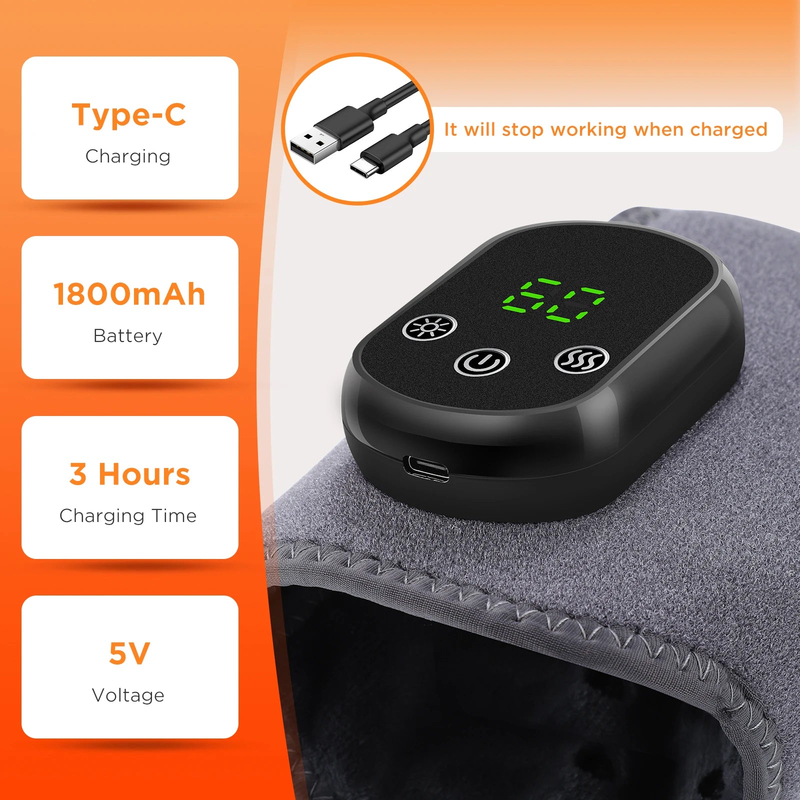 Electric Ankle Brace – Adjustable Hot Compress & Vibration Massage Support
