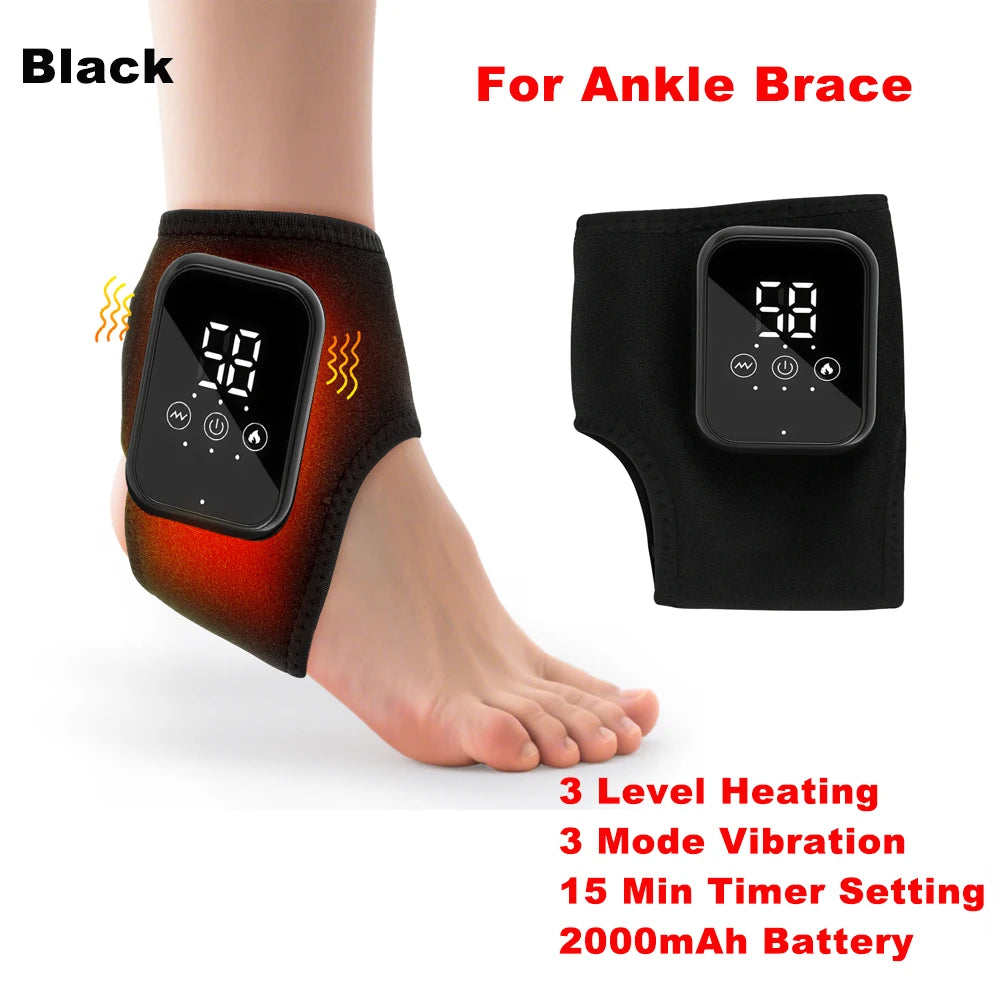 Electric Ankle Brace – Adjustable Hot Compress & Vibration Massage Support